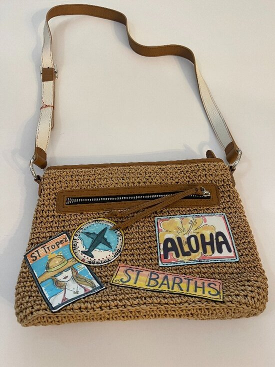 Brighton Handbags - Brighton Tom Clancy Crochet Jute Jet Travel Crossbody Bag Boho Summer